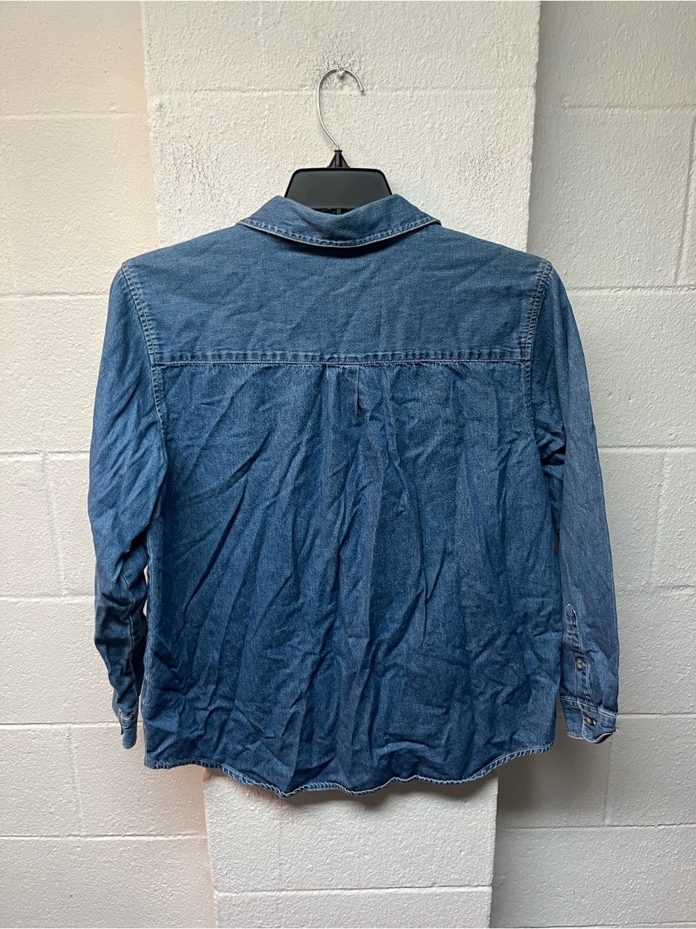 Basic Editions Holiday Denim Shirt in Medium Blue - Picture 5 of 5